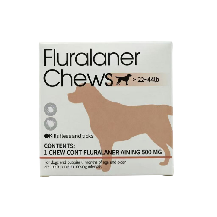 Fluralaner Chewable Tablets for Dogs - Up to 12 Weeks Flea & Tick Protection